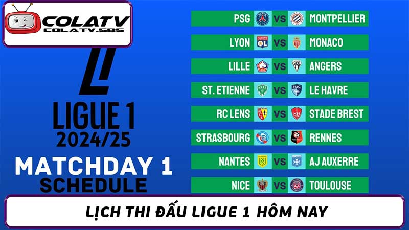 Lịch Thi Đấu Ligue 1 Hôm Nay & Tuần Này - Cập Nhật Liên Tục